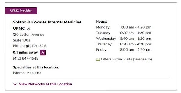 UPMC website