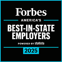 Logo indicating that Pitt is recognized as one of Forbes America's Best-in-State Employers 2025